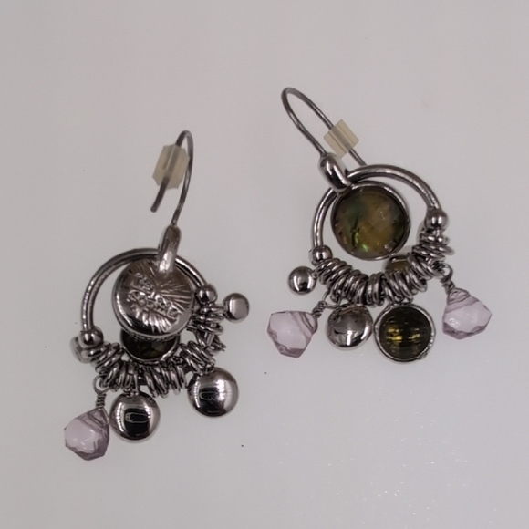 Lia Sophia Unique Artisan Boho Mixed Media Dangle Earrings - Picture 3 of 4